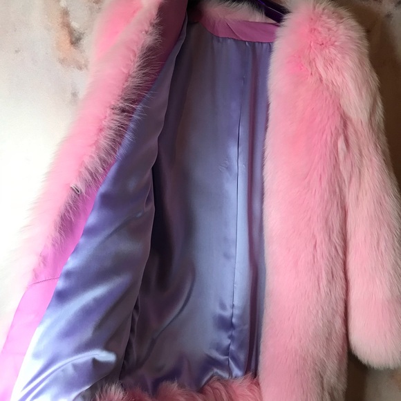 Pink Fox Fur Coat - Picture 2 of 3